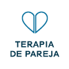 Icono en color azul para botón de corazón con texto Terapia de Pareja